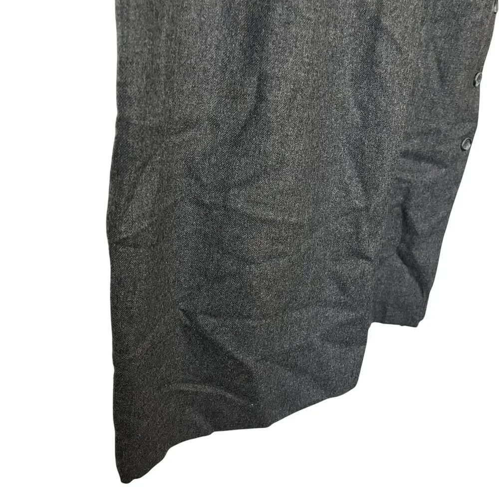 Liz Claiborne Pleated Midi Modest Vintage Gray Wool Skirt Pockets Old Money 16